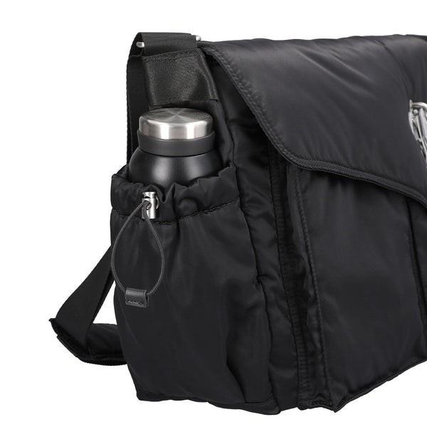 RAVEN OBLIQUE MESSENGER BAG / BLACK