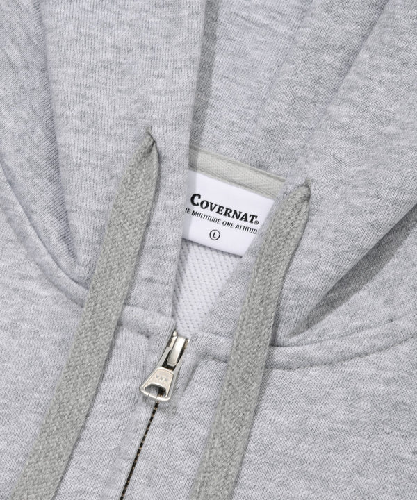 C Logo Hooded Zip-Up Melange Gray