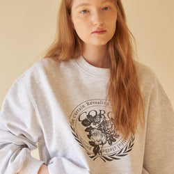 Rose Graphic Sweat Shirts Melange Grey