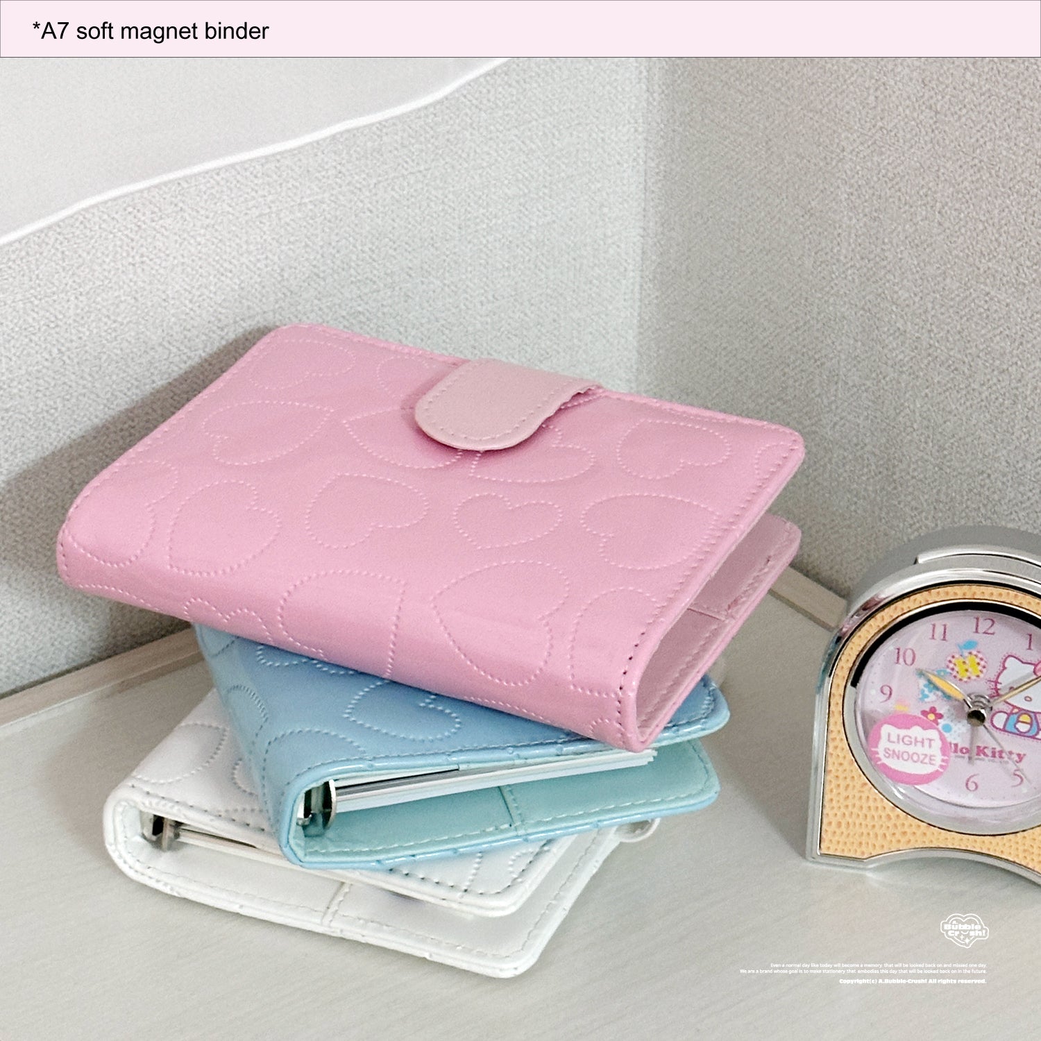 A7 soft magnet button binder pink