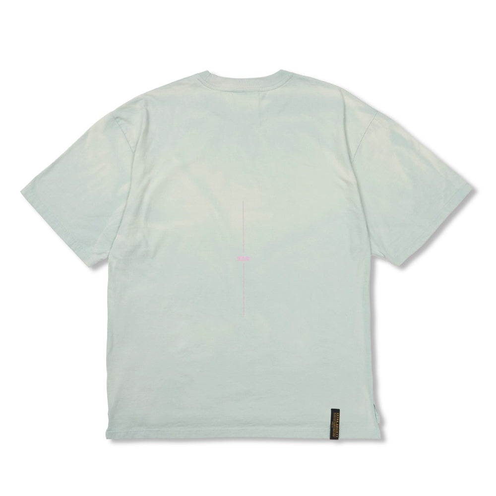 Crayon STGM Vintage Washed Oversized Short Sleeves T-Shirts Charcoal / Sky Blue