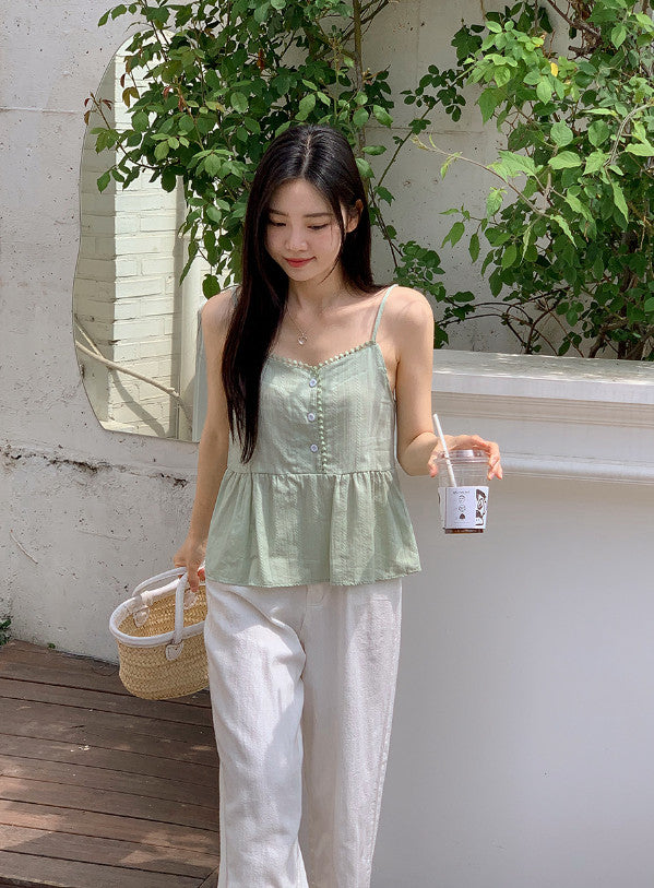 Summer Ivory Loose Cotton Wide Pants (3color)