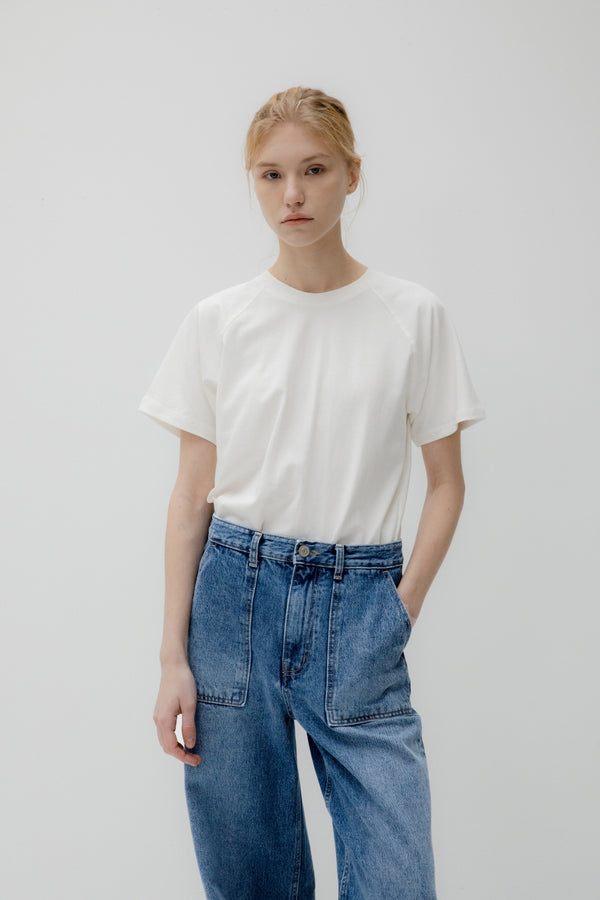 Stitch half t-shirt (ivory)