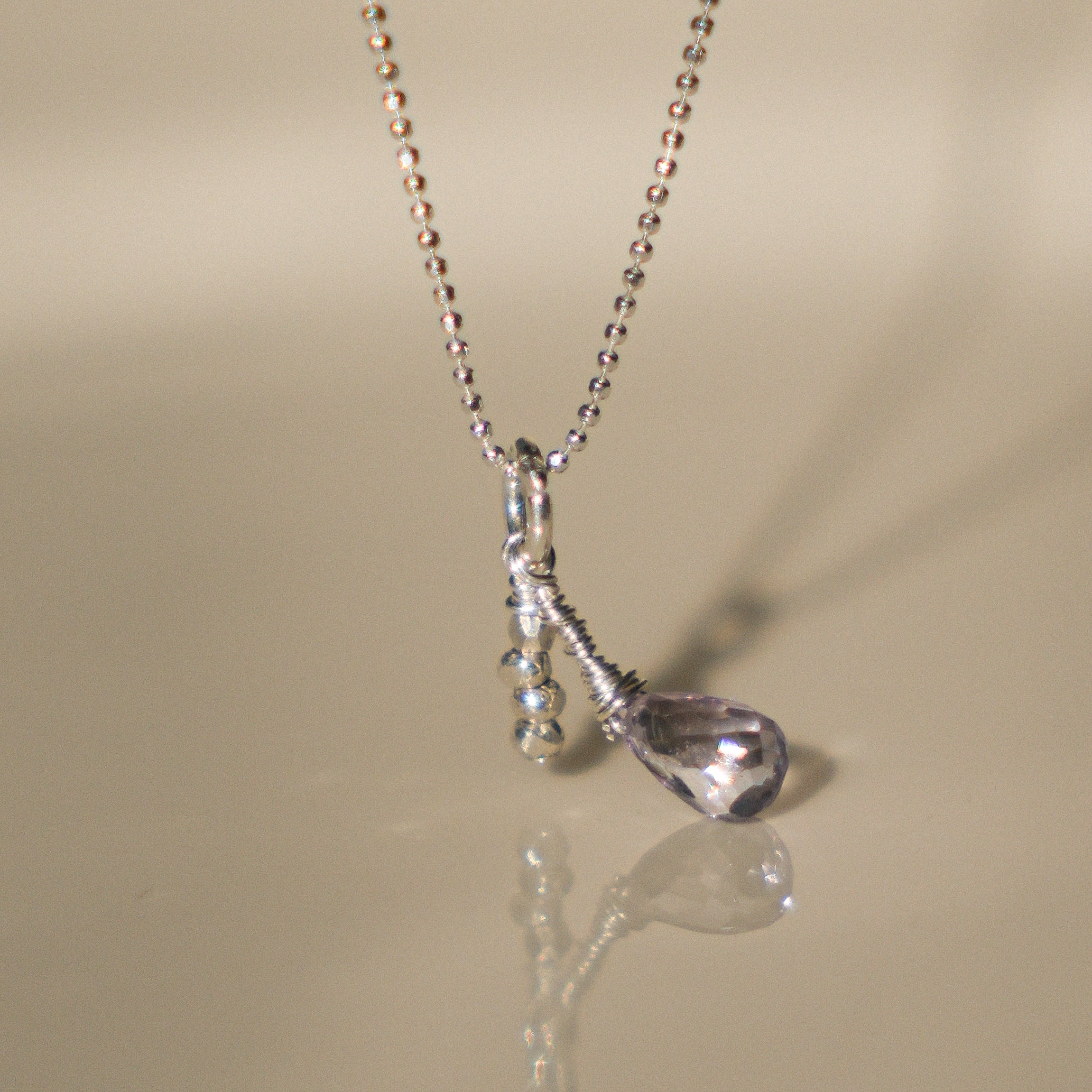 My Peace, silver necklace with Ametyhst_February Birthstone