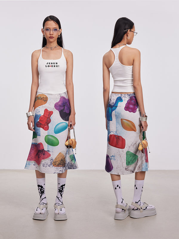 Gummy bears plain-woven Skirt