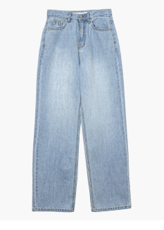 Netter Fall Medium Blue Wide Long Jeans Denim Pants