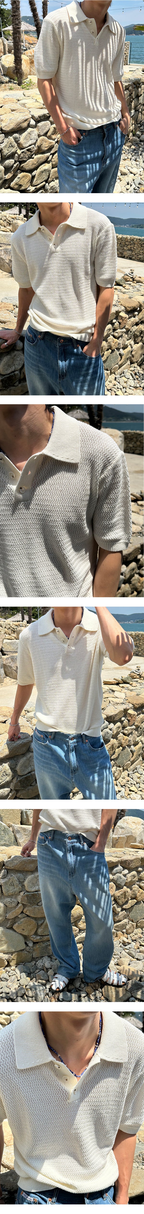 [S/S] Cotton linen half kara knit (3color)