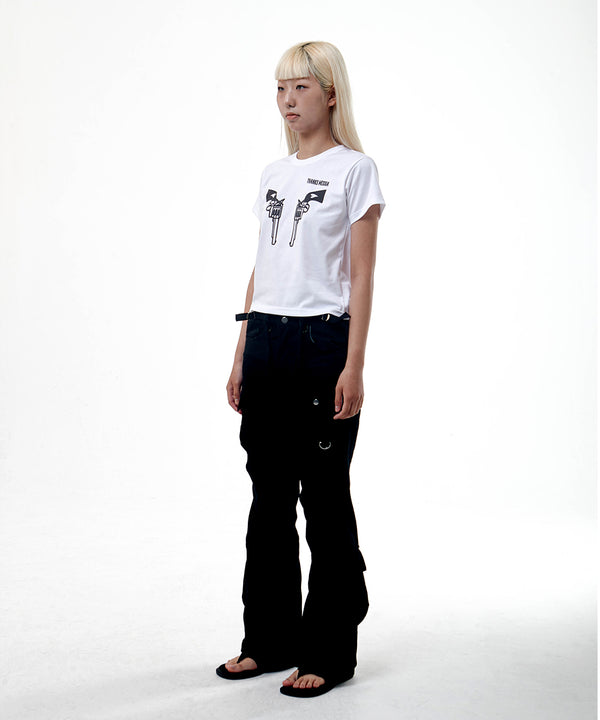 ARCHIVE REVOLVER CROP TSHIRT-WHITE