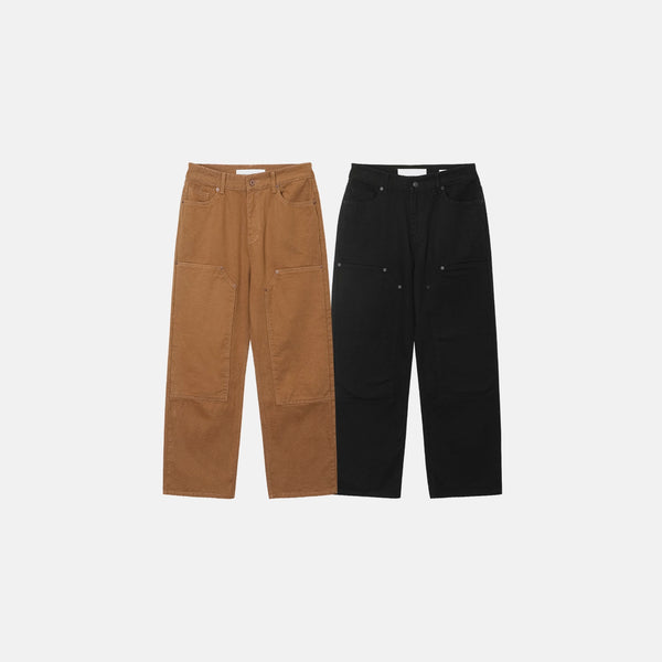 Cotton carpenter wide pants