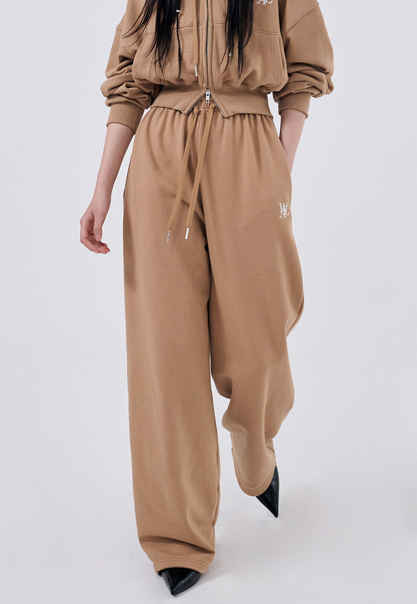 Signature relax wide pants - DARK BEIGE