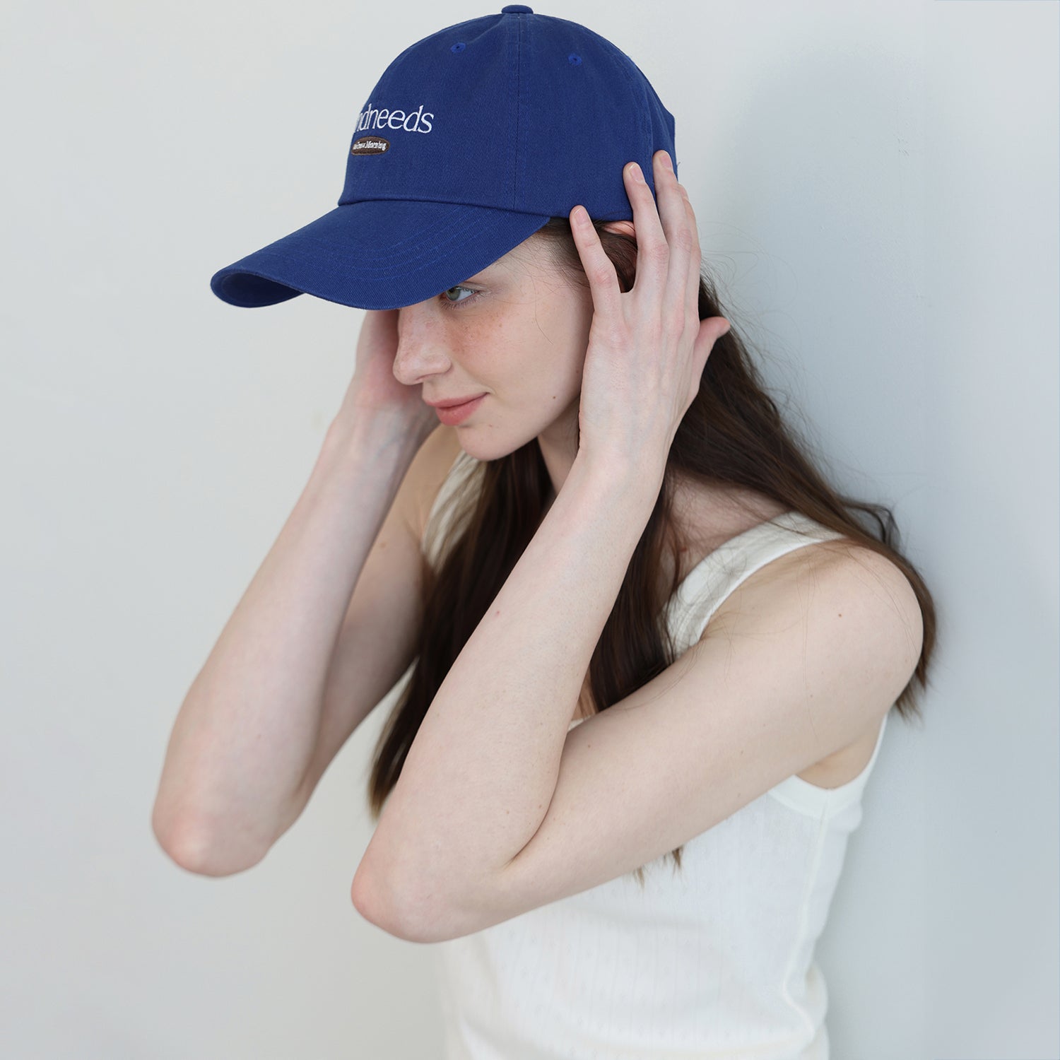 Washed logo ball cap (blue)