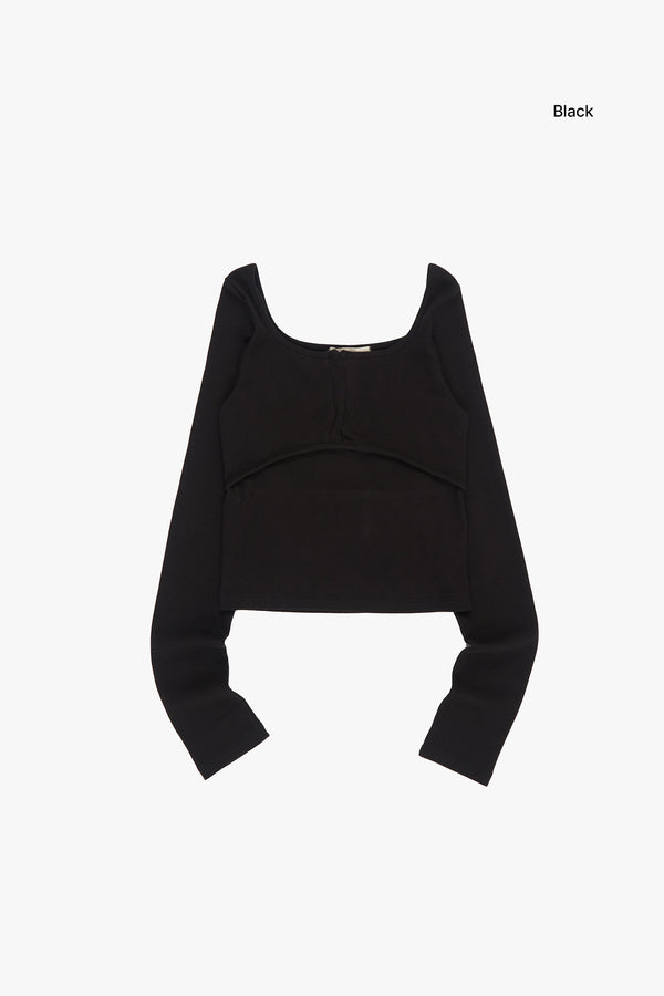 Biella hook layered crop long sleeve