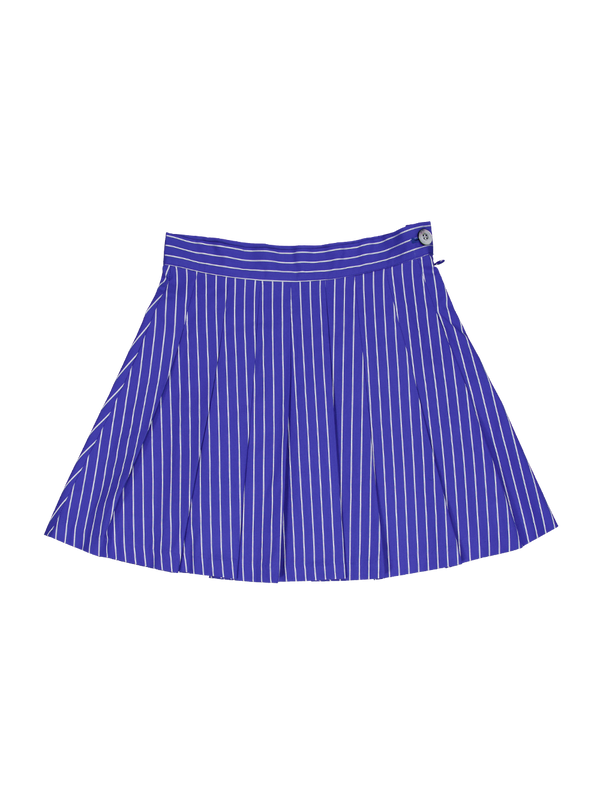 Stripe pleats skirt (blue)