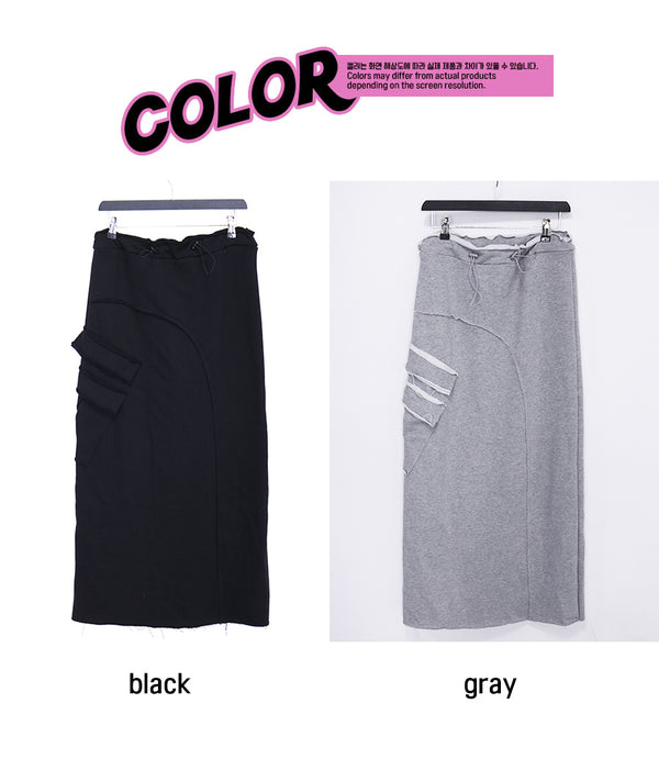 big pocket string long skirt (2color)