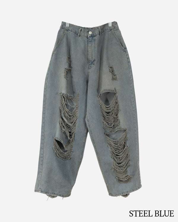 Damage Washing Denim Pants