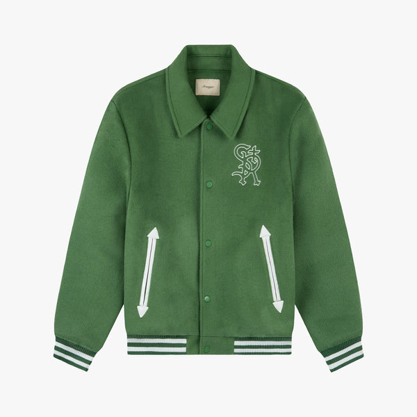 Stranger Regular Fit Str Varsity Jacket (Green)