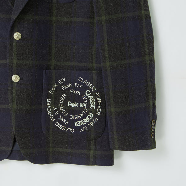 [COLLECTION LINE] HAND MADE DETAIL FxxK IVY WOOL SPORTS CHECK JACKET GREEN