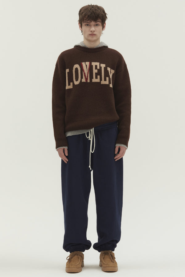 LONELY/LOVELY CASHMERE KNIT SWEATER BROWN