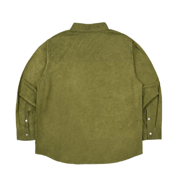 washed cotton shirt_olive