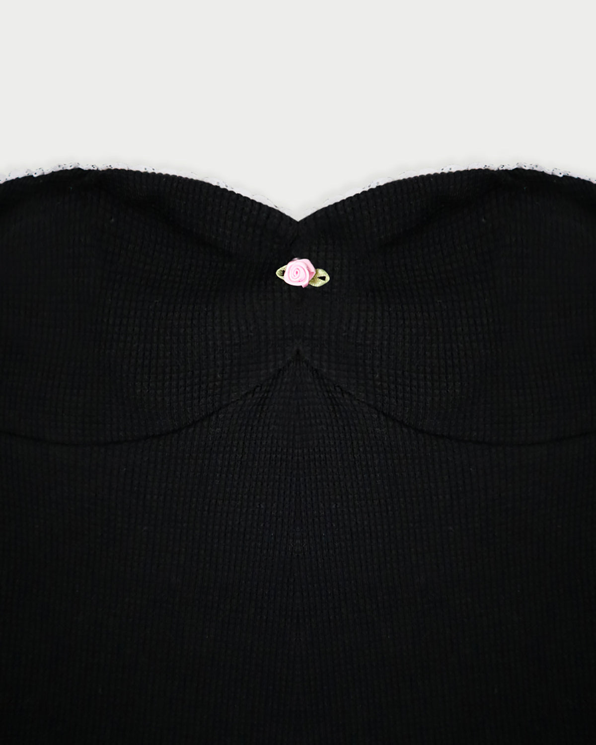 Waffle rose top_black