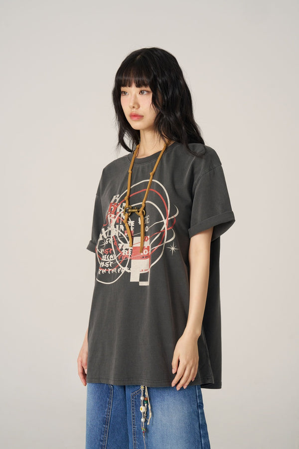 Pigment Error Printed T-Shirt - Charcoal