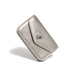 Heart Lock Compact Card Wallet Metal