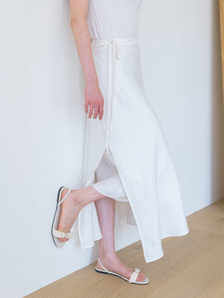 Flow Wrap Maxi Skirt - Ivory