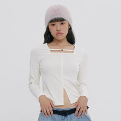 SQUARE NECK RIBBED TOP