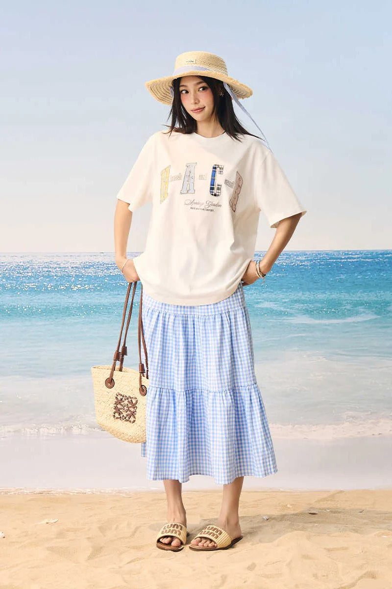 Colorblock Floral Patch Tee