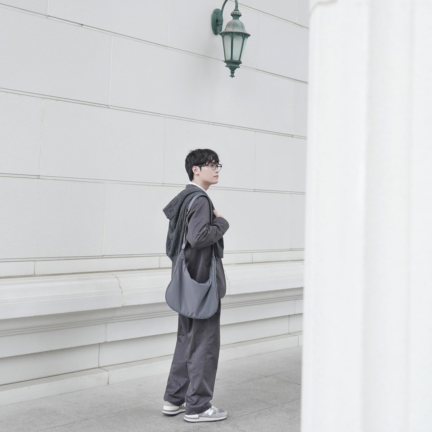 Hosu Edition] All-Rounder Crossbody Bag (Grey) - HAH ARCHIVE
