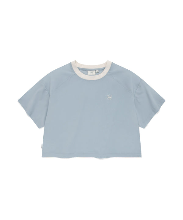 Women's Comfort String Crop T-Shirt Light Blue