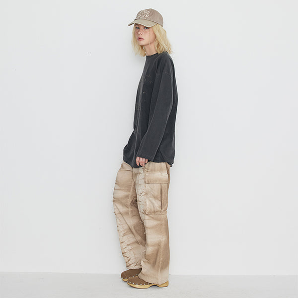 Dyeing Cargo Banding Pants Beige