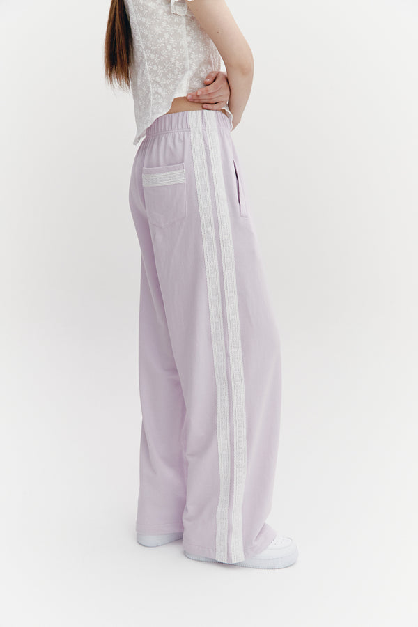 Lace Tape Banding Pants Purple