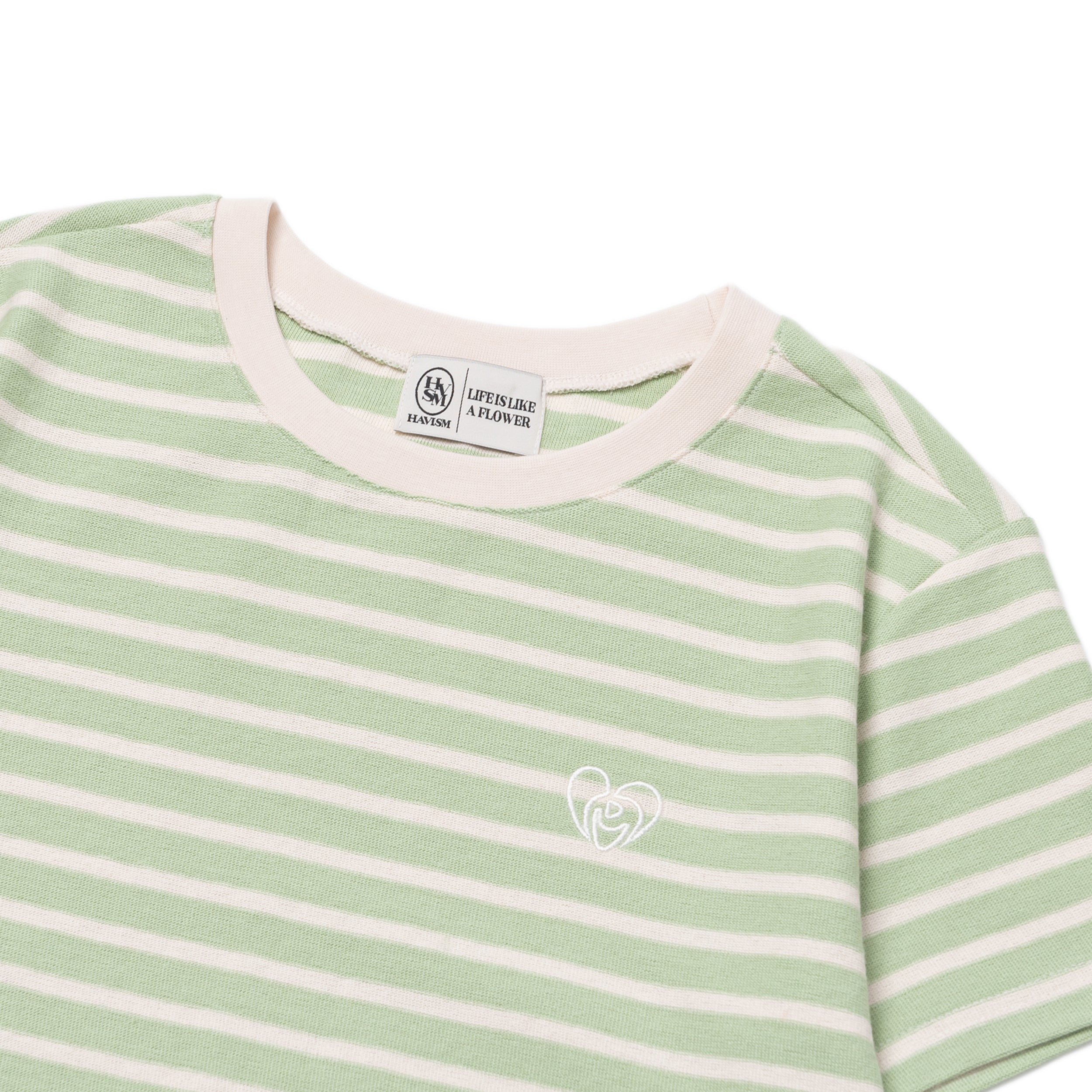 HEART ROSE STRIPE S/S TEE(MELON)