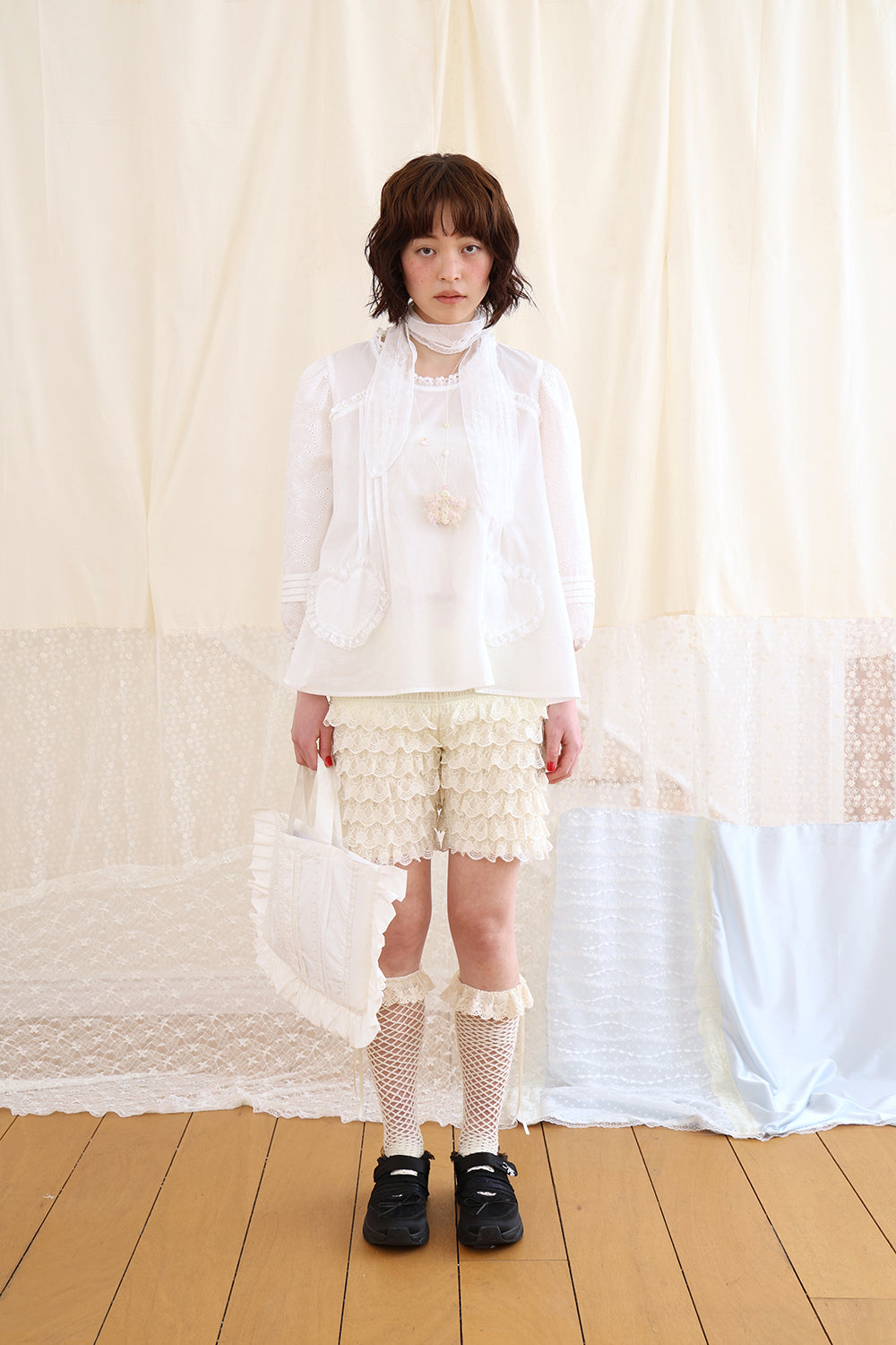 ネルレースショーツ(Butter cream)