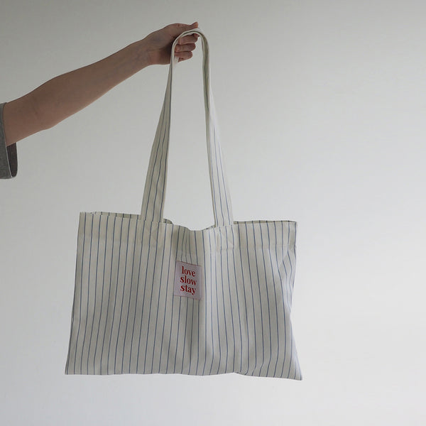 stripe eco bag_ivory