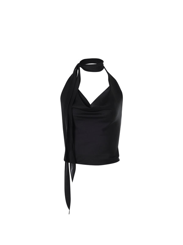 Scarf halter top (Black)