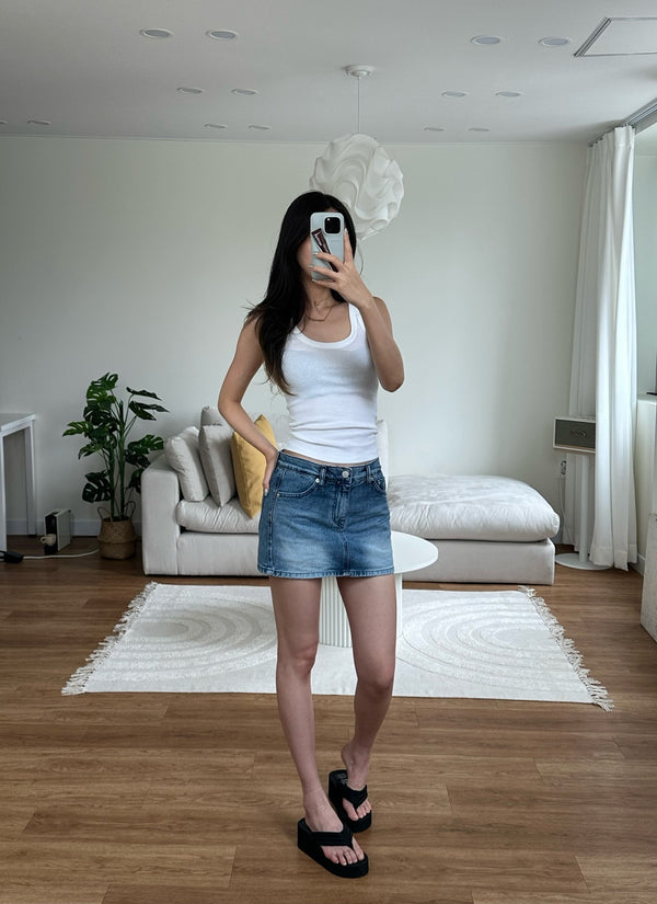 marine denim skirt