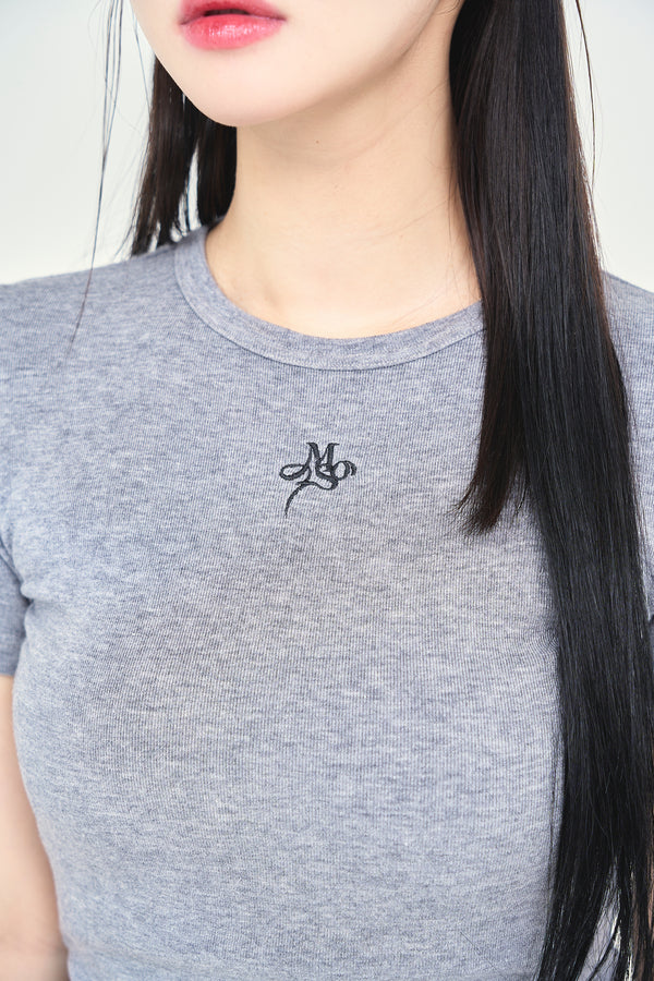 リボンロゴ刺繍半袖Tシャツ / ribbon LOGO embroidery H/S TEE