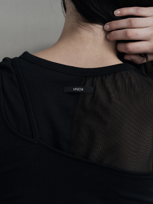 [mnem] multi layered sleeveless (black)