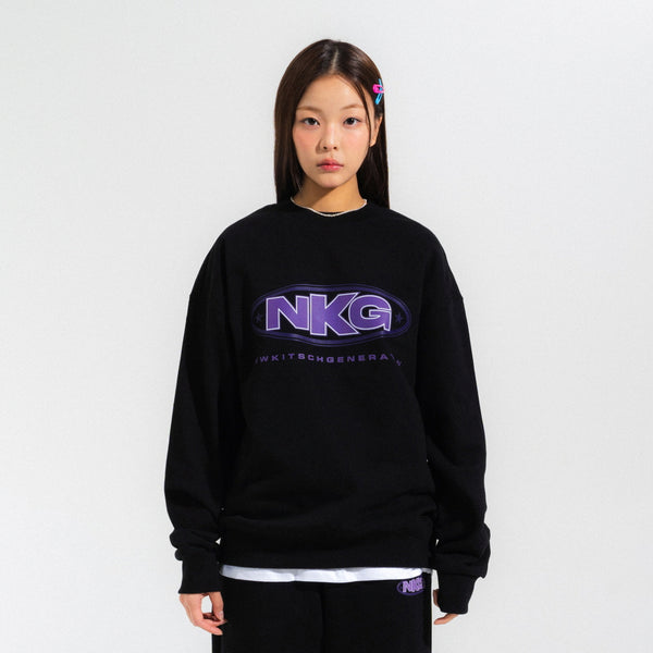 OVAL LOGO SWEATSHIRTS-BLACK