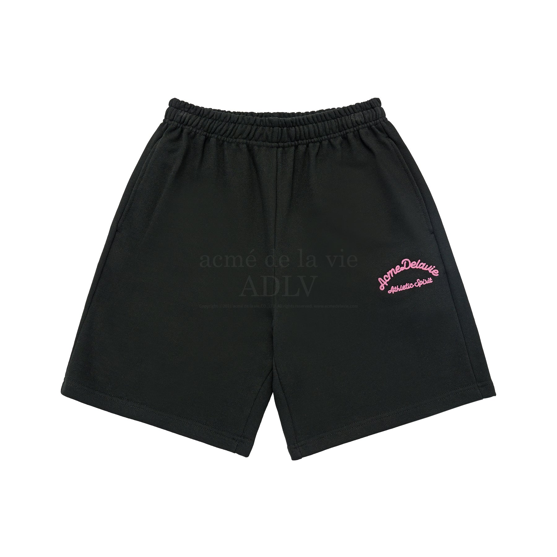 [24SS] SCRIPT EMBOSSING CHAIN NEEDLEWOLK SHORT PANTS BLACK