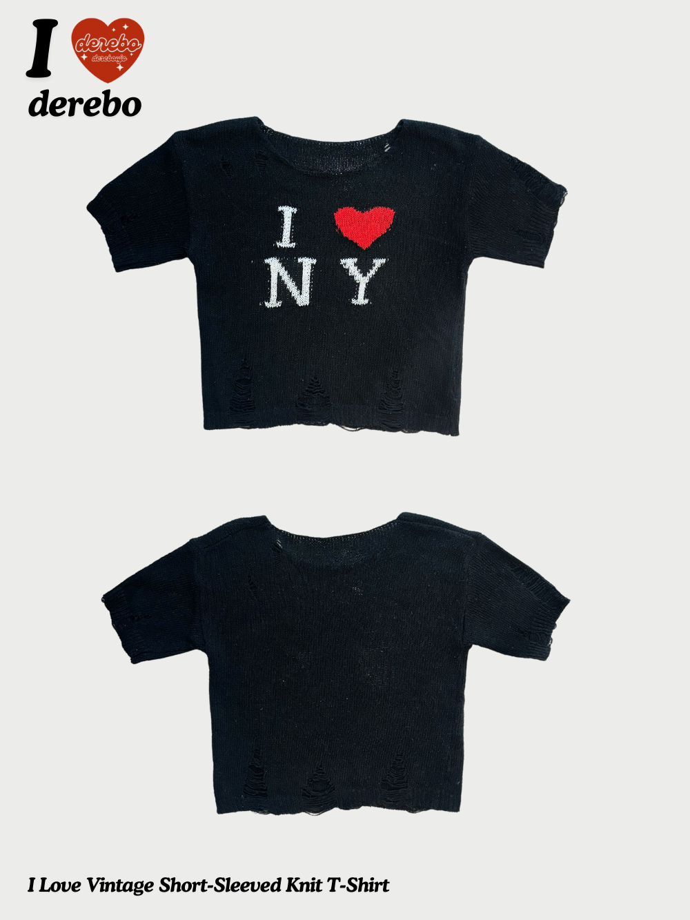 I Love Vintage Short-Sleeved Knit T-Shirt