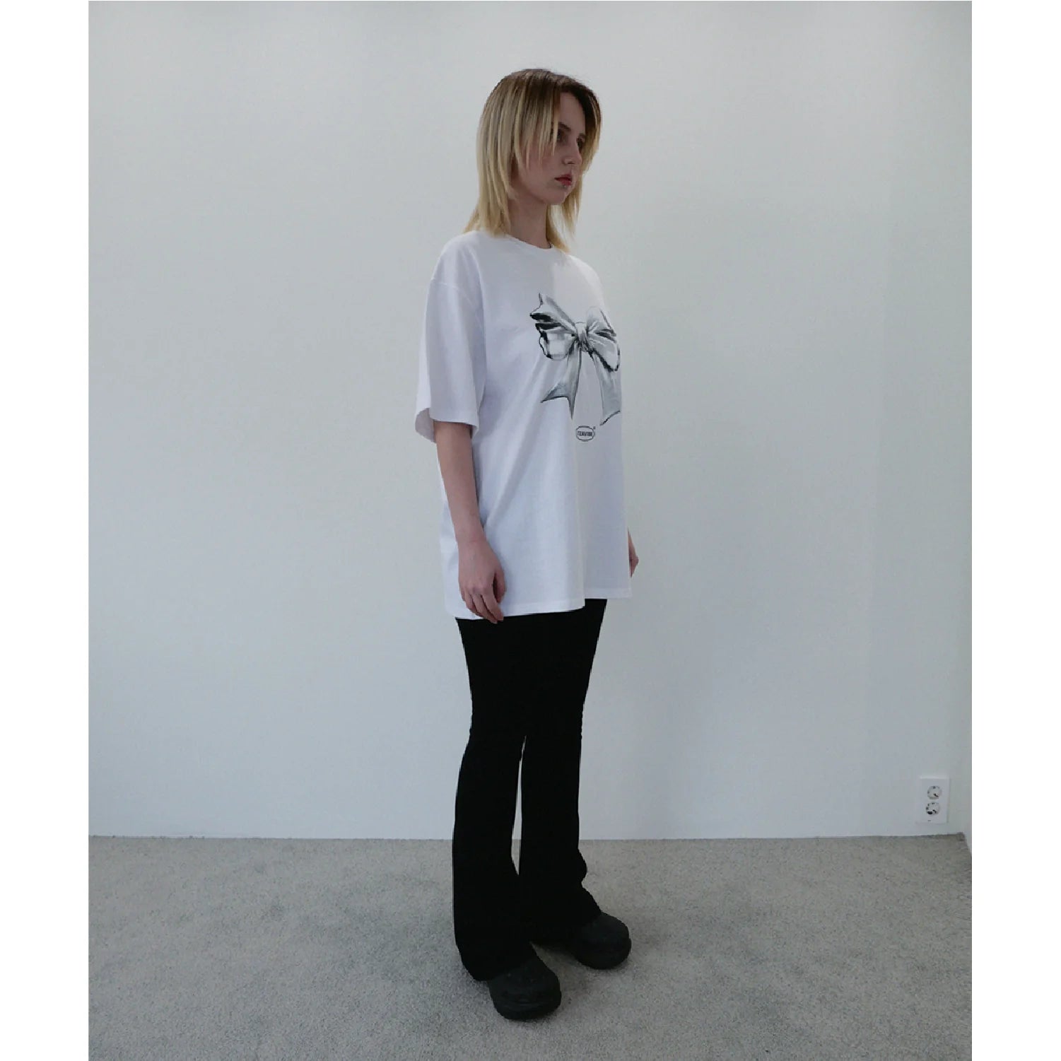 【数量限定】METALLIC RIBBON T SHIRT - WHITE 