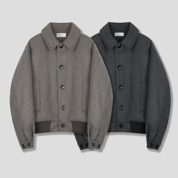 Bokashi collar wool jacket