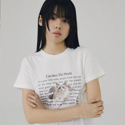 ANGEL CAT VER.4 T SHIRT - WHITE