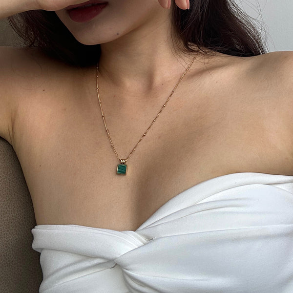 Malachite Square Necklace