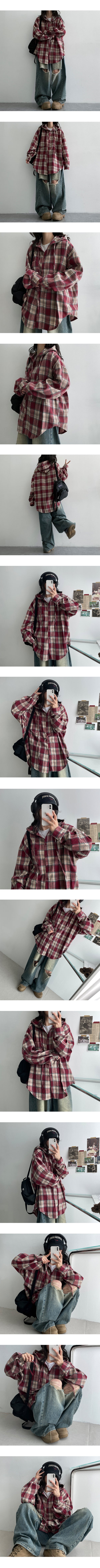 Lesh Vintage Check Hooded Shirt (3 colors)