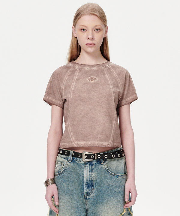 CURVED SEAM CROP TEE