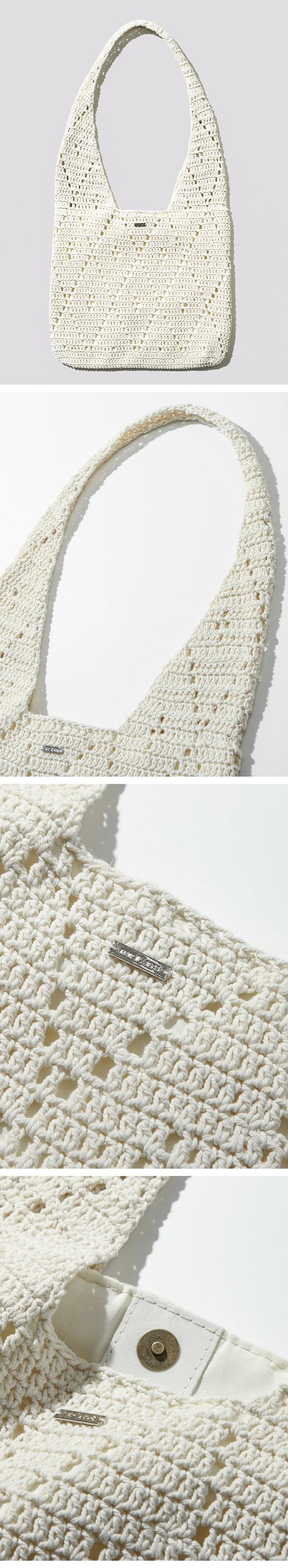 Patterned Oversize Crochet Shoulder Bag_White  